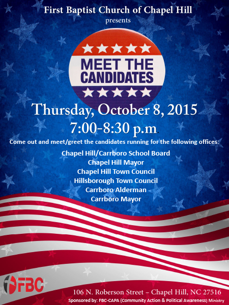 Meet-the-Candidates-Flyer - First Baptist Church Of Chapel Hill